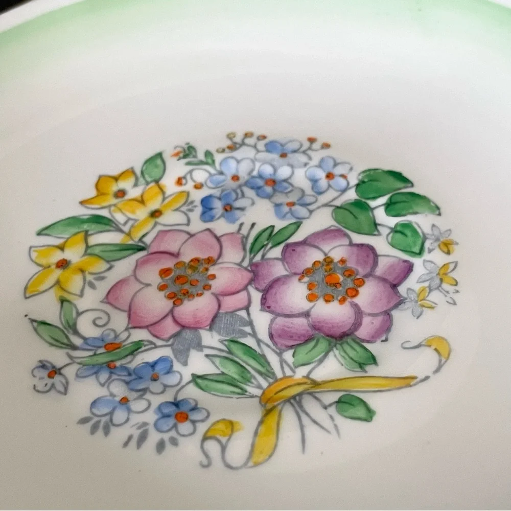 Mint Green Floral Tea Cup & Saucer by Royal Albert